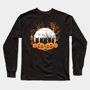 Black Cats and Jack O Lanterns Halloween Funny Long Sleeve T-Shirt